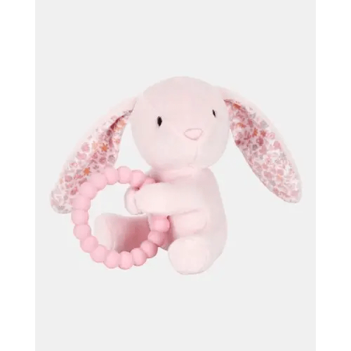 Baby Girl Bunny Plush With Teether - Pink | Carter's