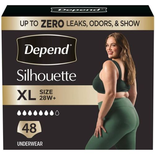 Depend Silhouette Incontinence & Postpartum Underwear for Women - Maximum Absorbency - XL - Pink - 48ct