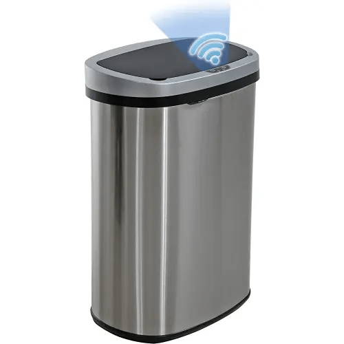 Kitchen Trash Can with Lid, 13 Gallon Automatic Garbage Can for Bathroom Bedroom Home Office 50 Liter Touch Free High-Capacity Brushed Stainless Steel Waste Bin