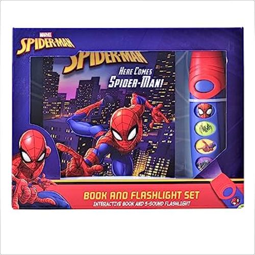 Marvel Spider-man - Pop-Up Board Book and Sound Flashlight Toy Set - PI Kids (Play-A-Sound)