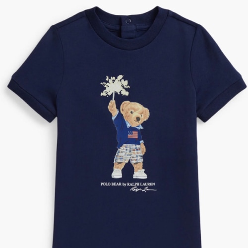 Sparkler Bear Cotton Graphic Romper
