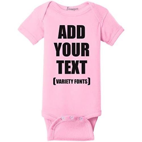TEEAMORE Custom Baby Bodysuits Add Your Text For Baby Girl & Boy Personalized Bodysuit