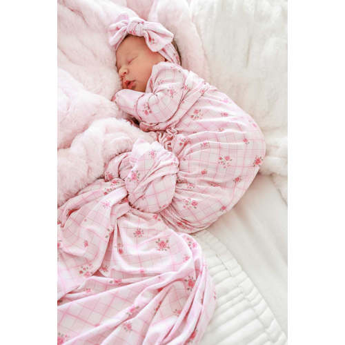 Oversized Swaddle Blanket in Primrose Plaid | Caden Lane
