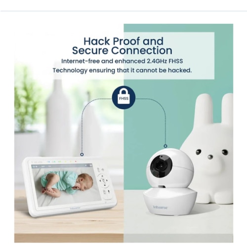 Babysense HD S2: Video Baby Monitor with 2 Cameras, Non Wifi, Split Sc