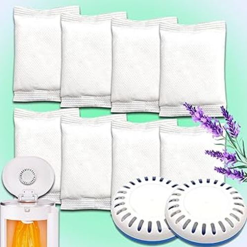 Diaper Pail Deodorizer for Munchkin Step Diaper Pail, 2-Pack Containers and 8-Pack Lavender Scented Baking Soda Refills Compatible with Munchkin Diaper Pail, Baking Soda Diaper Odor Absorber