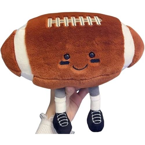 12" Cute Football Plush Toys Soft Stuffed Sport Throw Pillow Plush Ball Gift for Kids Birthday and Christmas Decoration (Rugby)