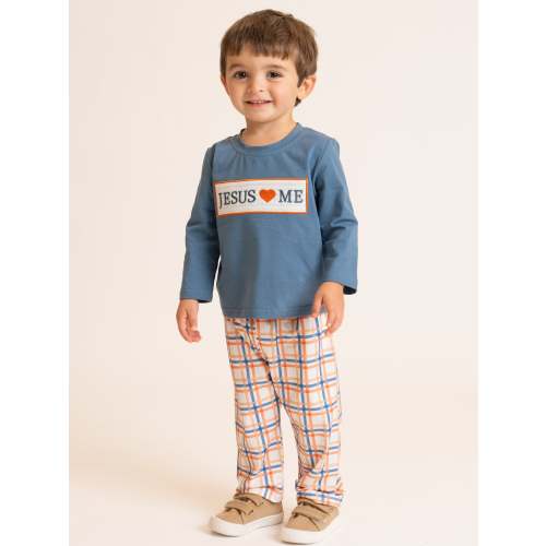 Graceful Plaid "Jesus Loves Me" Outfit