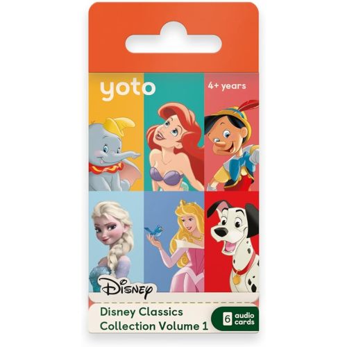 Yoto Disney Classics Collection: Vol. 1 – Kids 6 Audio Cards for Use with Player & Mini All-in-1 Audio Device, Educational Screen-Free Listening with Fun Playtime Bedtime Travel Stories, Ages 4+