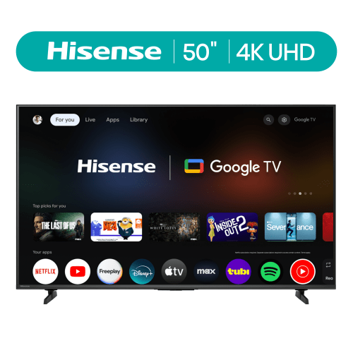 Restored Hisense 50-Inch Class H5 Series 4K UHD HDR Google Smart TV (50H5BG, 2025 Model) - Dolby Vision Gaming, HDR 10, Motion Rate 120, AI Upscaler, DTS Virtual X, Game Mode Plus, Google Assistant Built-In