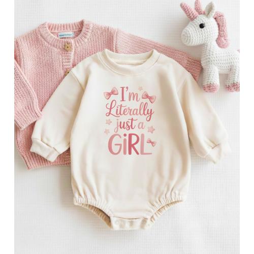 I'm Literally Just a Girl Baby Onesie, Cute Pink Baby Girl Clothes, New Baby Girl Gift, Funny Onesie Girl Bodysuit