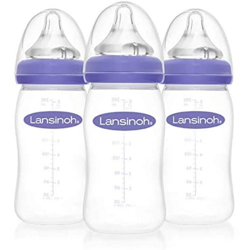Lansinoh Breastfeeding Bottles for Baby, 8 Ounces, 3 Count