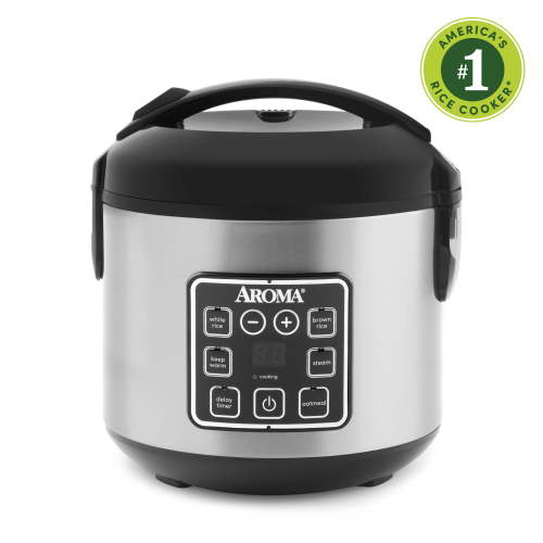 AROMA® 8-Cup Digital Rice Cooker & Food Steamer with Bonded Granite® Nonstick Ceramic