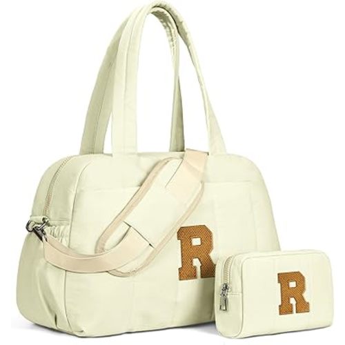 Gift for 12 Year Old Girl-Duffle Bag for Travel, Travel Bags，Monogram Gifts-Initial Overnight Bag with Wet Pocket，Lightweight Weekender Bags Personalized Gym Tote with Makeup Pouch