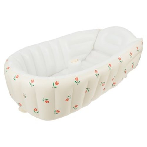 Inflatable Baby Bathtub with Built in Pump Foldable Toddler Bath Tub Ergonomic Inflatable Bathtub Anti Slip Blow Up Bath Tub for Babies Traveling Outdoor