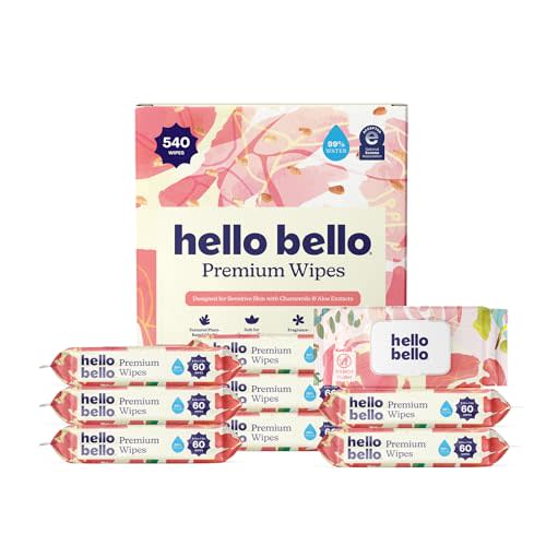 Hello Bello Premium Baby Wipes (Rosy Posy) Fragrance-Free 9pk = 540ct