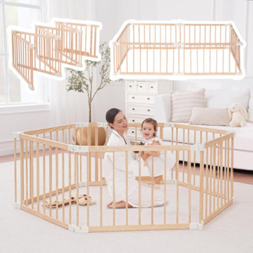 Foldable Solid Pine Wood Baby Playpen | Wayfair