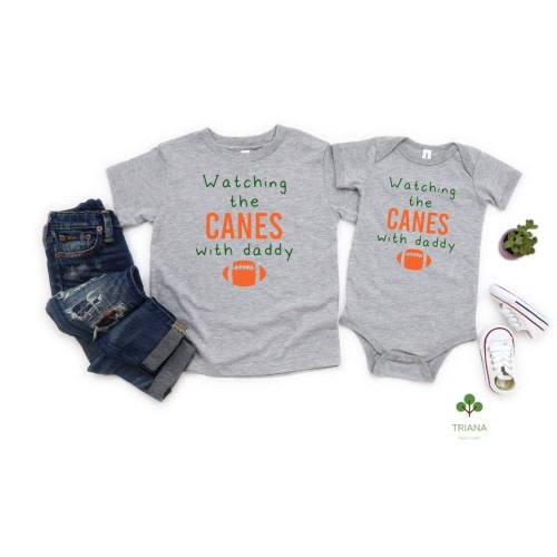 Watching the Game with Daddy Heather Gray Unisex Football Game Day Bodysuit/Toddler T-Shirt, Sports Fan Gender Reveal Gift Idea