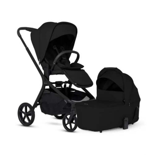 Silver Cross Breez Compact Stroller + Folding Bassinet Bundle  - Onyx