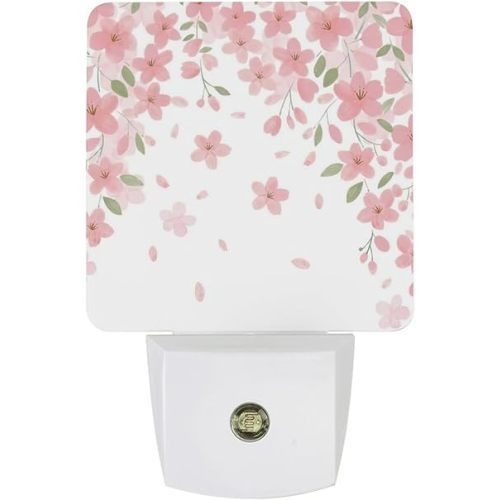 Falling Flowers Night Light, Plug into Wall Decor Nightlights for Bedroom, Bathroom, Hallway, Kitchen, with Dusk to Dawn Light Auto Sensors LED Night Lights for Boys Girls Women Men Room Gifts