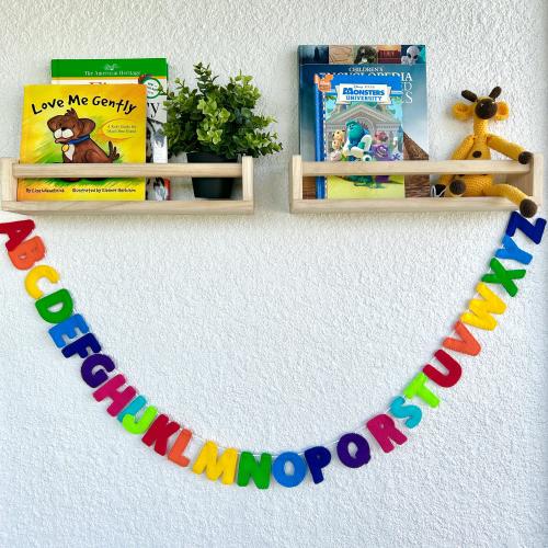 Felt Alphabet Garland, Nursery ABC Decor, Montessori Learning Toy