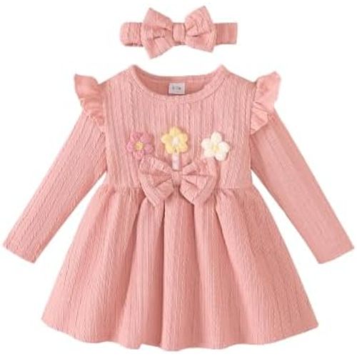 Renotemy Baby Girl Dress Fall Toddler Girls Dresses Infant Outfit 3M-3Y