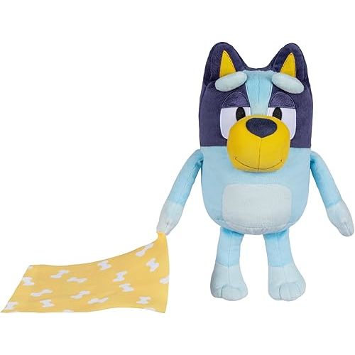 Bluey Sleepy Time 13 Inch Plush with Blanket, Press Tummy to Hear 7 Fun Phrases, Sing Along to The Theme Song, So Soft Made with Deluxe Fabrics and Detailed Stitching | Amazon Exclusive