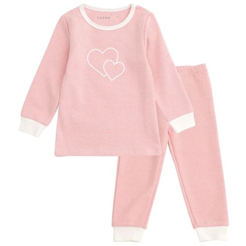 Cozeeme Infant Baby Girls Modal Layette T-Shirt and Pants Play Set Outfit Pink Hearts 12 Months