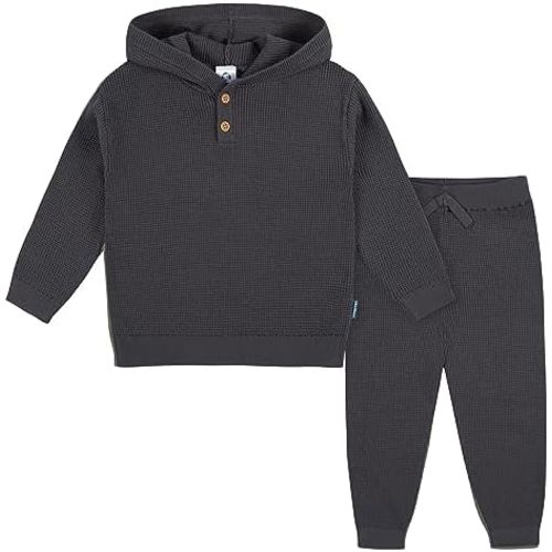 Gerber Baby & Toddler Boys' Sweater Knit Hooded Top and Pant Set