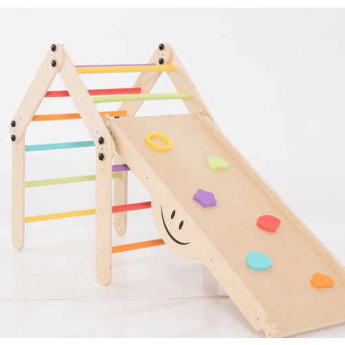 Transformable Pikler Triangle + Reversible Climbing Ramp – 2-in-1 Foldable Climber