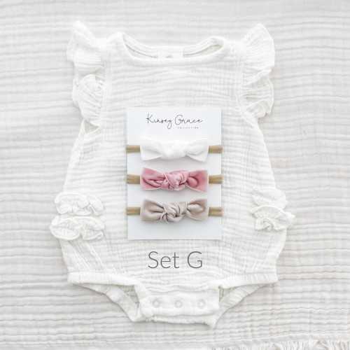 Knot Bow Set, Baby Girl Headbands, Baby Bows, newborn headbands, girls hair clips, hair bow set, bow set, baby girl bows, small bow