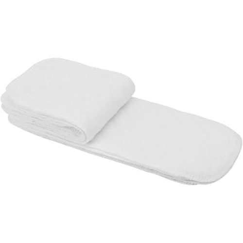10pcs Organic Cotton Baby Cloth,Diaper Liners Reusable Nappy Liner Inserts Soft Breathable Absorbent for 0-2 Years Old (Three Layers (32 * 12cm))