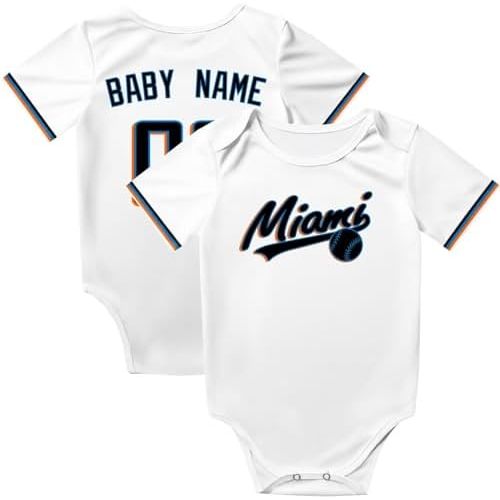 KREDE Baby Clothes Unisex Bodysuit Personalized Custom Baby Name Number for Boy Girl