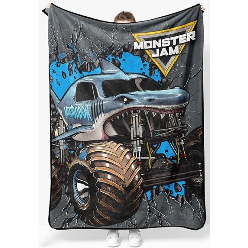 Jay Franco Monster Jam Megalodon Monster Truck Kids Blanket 46x60