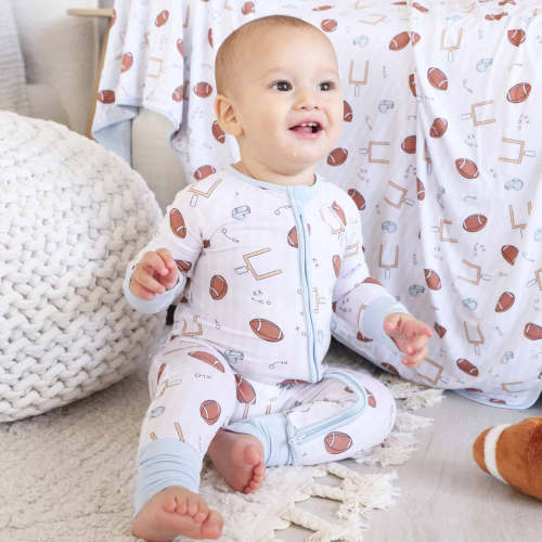 Tiny Touchdowns Convertible Zip Romper | Neutral