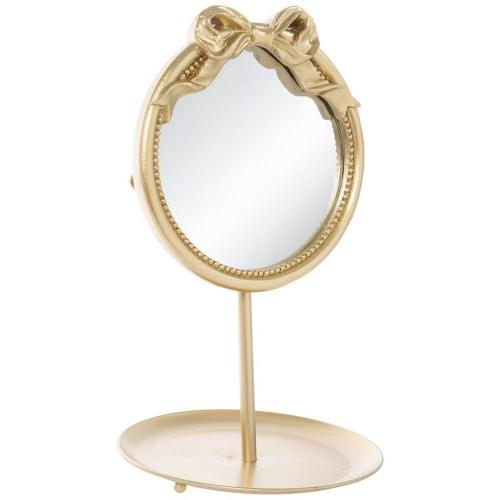 Gold Bow Round Mirror With Tray