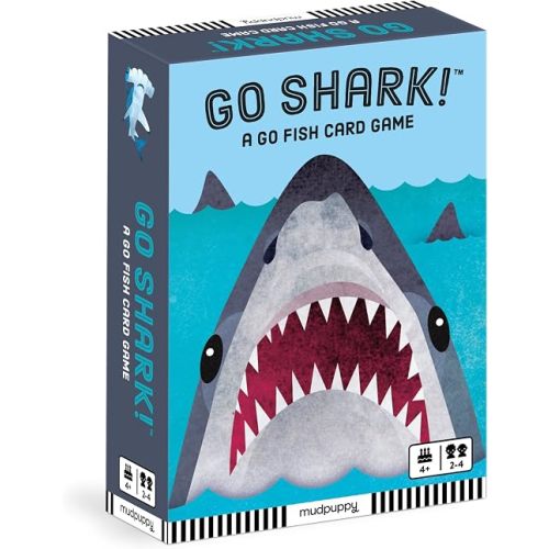 Go Shark! from Mudpuppy – Card Game Featuring Colorfully Illustrated Sharks, Similar Play to Go Fish, 2-4 Players, Ages 4+