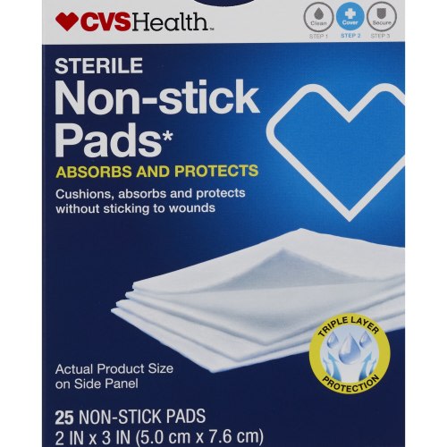 CVS Sterile Non-Stick Pads, 2in x 3in, 3in x 4in