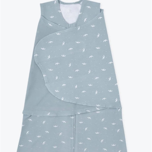 Blue Bird Print Cotton Swaddle Newborn | HALO