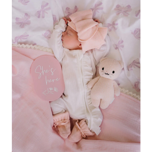 Frill Zip Romper | Milk Rib Pointelle – Little and Fern