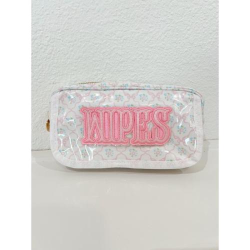 Wipes Pouch Clear Coat Bag with Adjustable Strap, Organiser, and Floral Design Featuring "WIPES" Text Mama Organizational Zipper Storage - TikTok Shop | Holiday Sales TikTok Shop