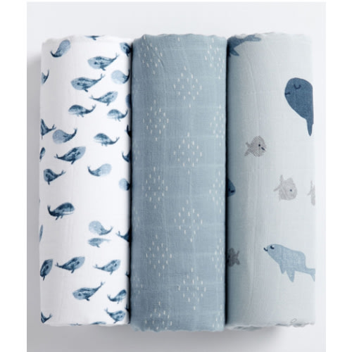 Jack Nautical Organic Muslin Swaddle Set