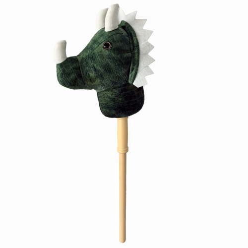Ponyland: Music Stick Animal - Green Dinosaur - Music Button, Sturdy Two-Piece Stick W/ Colorful Soft Plush Animal Head, Pretend Play, Kids Ages 3+