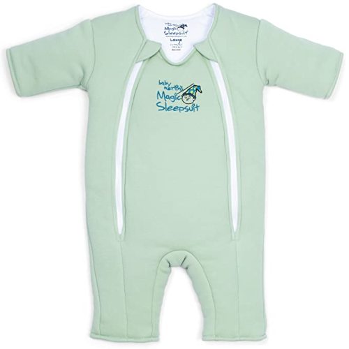 Baby Merlin's Magic Sleepsuit - 100% Cotton Baby Transition Swaddle - Baby Sleep Suit - Sage Green - 6-9 Months