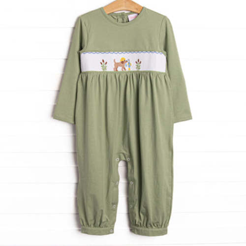 Fishing Hole Friend Smocked Romper, Green – Stitchy Fish