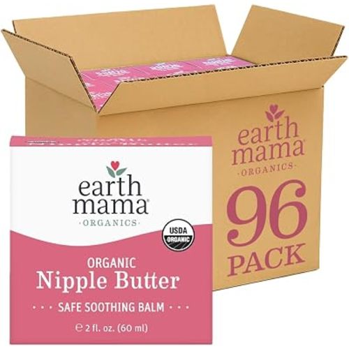 Earth Mama Organic Nipple Butter - 2 fl oz - Lanolin-Free Nipple Cream - Safe, Soothing Balm for Breastfeeding - Postpartum Essentials for Nursing