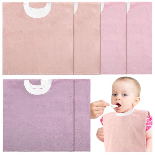 Foaincore 6 Pcs Pullover Baby Bibs Cotton Terry Toddler Absorbent Infant for Feeding and Drooling Towel Bib (Soft Colors)