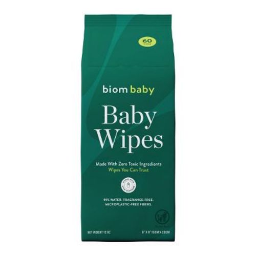 Biom Plant Based Hypoallergenic Baby Wipes - Fragrance Free - 60ct