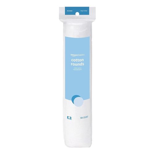 Amazon Basics Hypoallergenic 100% Cotton Rounds for Makeup Remover and Skincare, All Skin Types, 600 Count, 6 Packs of 100 Count