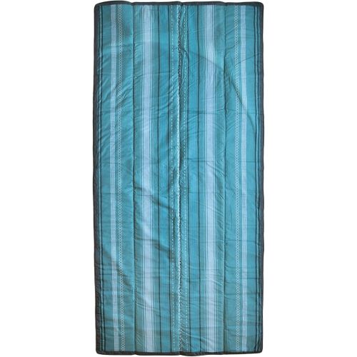 Little Unicorn 5'x10' XL Outdoor Family Picnic & Beach Blanket | Durable & Water-Resistant Fabric | Compact Fold & Easily Wipes Clean | Zipper Pocket (Shoreline Stripe)