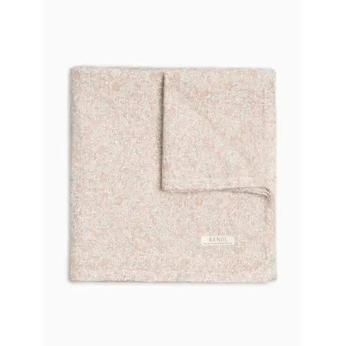 Colored Organics Muslin Swaddle Blanket - Belmont Floral / Shell + Powder